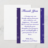 4x5フラットサンキューカードホワイトスノーフレーク サンキューカード (正面/裏面)