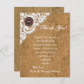 4x5フラットサンキューカードボタンバーラップレース サンキューカード (正面/裏面)