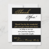 4x5フラットサンキューカードモダンストライプ白黒 サンキューカード (正面)