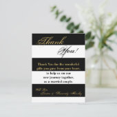 4x5フラットサンキューカードモダンストライプ白黒 サンキューカード (スタンド正面)