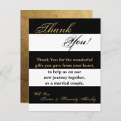 4x5フラットサンキューカードモダンストライプ白黒 サンキューカード (正面/裏面)