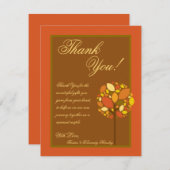 4x5フラットサンキューカードモダン秋の木秋 サンキューカード (正面/裏面)