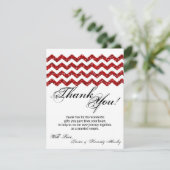 4x5フラットサンキューカードレッドグリッターシェブロンストライプ サンキューカード (スタンド正面)