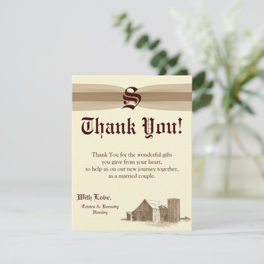 4x5フラットサンキューカードヴィンテージカントリーファーム サンキューカード (スタンド正面)