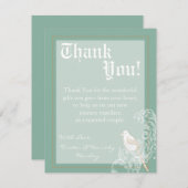 4x5フラットサンキューカードヴィンテージビクトリアラブバード サンキューカード (正面/裏面)