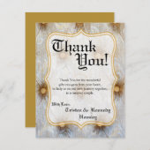 4x5フラットサンキューカードヴィンテージピンタックファブリックテイー サンキューカード (正面/裏面)