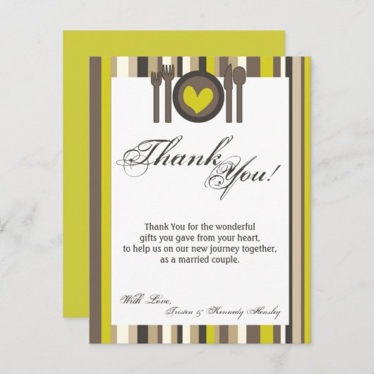 4x5フラットサンキューカード中国プレートシルバーウェア サンキューカード (正面/裏面)