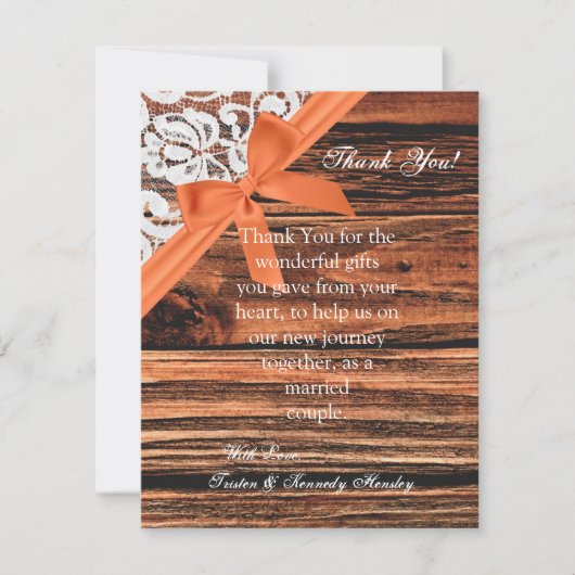 4x5フラットサンキューカード木製&レース サンキューカード (正面)