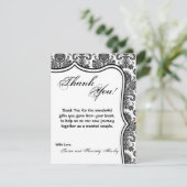 4x5フラットサンキューカード白黒ダマスクレースPr サンキューカード (スタンド正面)