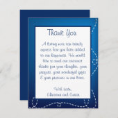 4x5フラットサンキューカード紙飛んでいる飛行機ブルーlo サンキューカード (正面/裏面)