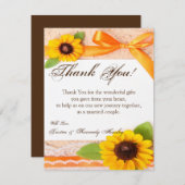 4x5フラットサンキューカード素朴ひまわり国 サンキューカード (正面/裏面)