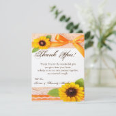 4x5フラットサンキューカード素朴ひまわり国 サンキューカード (スタンド正面)