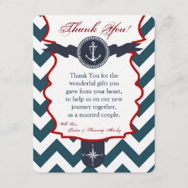 4x5フラットサンキューカード航海のいかりコンパス サンキューカード