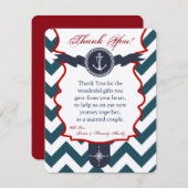 4x5フラットサンキューカード航海のいかりコンパス サンキューカード (正面/裏面)