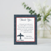 4x5フラットサンキューカード飛行機フライト青/赤 サンキューカード (スタンド正面)