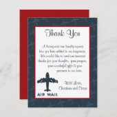 4x5フラットサンキューカード飛行機フライト青/赤 サンキューカード (正面/裏面)