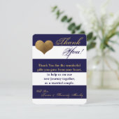 4x5フラットモダンサンキューカードストライプネイビーホワイト サンキューカード (スタンド正面)