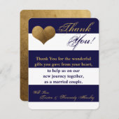 4x5フラットモダンサンキューカードストライプネイビーホワイト サンキューカード (正面/裏面)