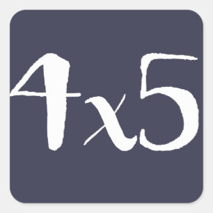 4x5大判カメラのステッカー-海軍の白 スクエアシール