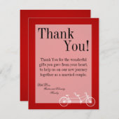 4x5平らなサンキューカードのお洒落で赤い二重バイク サンキューカード (正面/裏面)