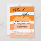 4x5平らなサンキューカードのグラデーションでストライプなオレンジライン サンキューカード (正面)