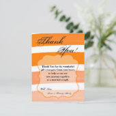 4x5平らなサンキューカードのグラデーションでストライプなオレンジライン サンキューカード (スタンド正面)