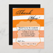 4x5平らなサンキューカードのグラデーションでストライプなオレンジライン サンキューカード (正面/裏面)