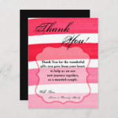 4x5平らなサンキューカードのグラデーションでストライプなピンクライン流行 サンキューカード (正面/裏面)