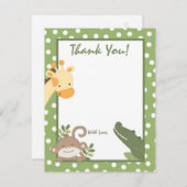4x5平らなサンキューカードのサファリのジャングル動物 サンキューカード (正面/裏面)