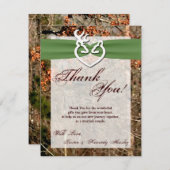 4x5平らなサンキューカードのシカのカップルの雌ジカの木びき台カム サンキューカード (正面/裏面)