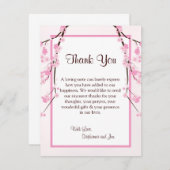 4x5平らなサンキューカードのピンクの桜 サンキューカード (正面/裏面)