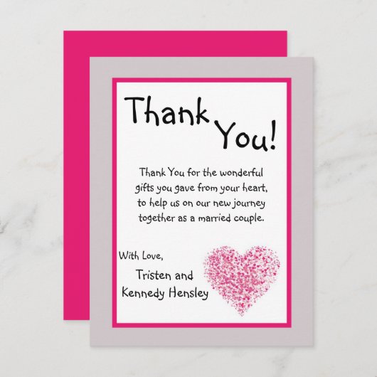 4x5平らなサンキューカードのピンクの花の花びらの花 サンキューカード (正面/裏面)