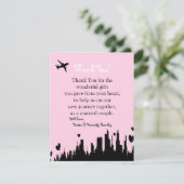 4x5平らなサンキューカードのピンクの都市ライン サンキューカード (スタンド正面)