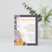 4x5平らなサンキューカードのヴィンテージのプラムマスタードは上がりました サンキューカード (スタンド正面)