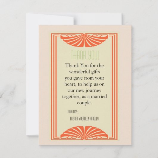 4x5平らなサンキューカードのヴィンテージのボーダー サンキューカード (正面)