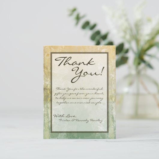 4x5平らなサンキューカードのヴィンテージの花柄のアンティーク サンキューカード (スタンド正面)