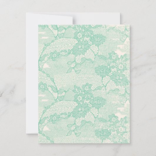 4x5平らなサンキューカードの国のミントのレースのプリント サンキューカード (裏面)