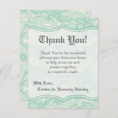 4x5平らなサンキューカードの国のミントのレースのプリント サンキューカード (正面/裏面)