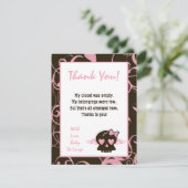 4x5平らなサンキューカードの女の子らしい女の子のピンクのパンクのスカル サンキューカード (スタンド正面)