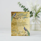 4x5平らなサンキューカードの孔雀のヴィンテージの羽 サンキューカード (スタンド正面)