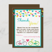 4x5平らなサンキューカードの恋人のバイクの自転車Carniv サンキューカード (正面/裏面)