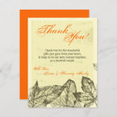 4x5平らなサンキューカードの手描きの紅葉 サンキューカード (正面/裏面)