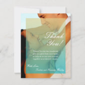 4x5平らなサンキューカードの日没は青タンティール（緑がかった色）の衰退します サンキューカード (正面)