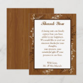 4x5平らなサンキューカードの木の板の花柄Weddin サンキューカード (正面/裏面)