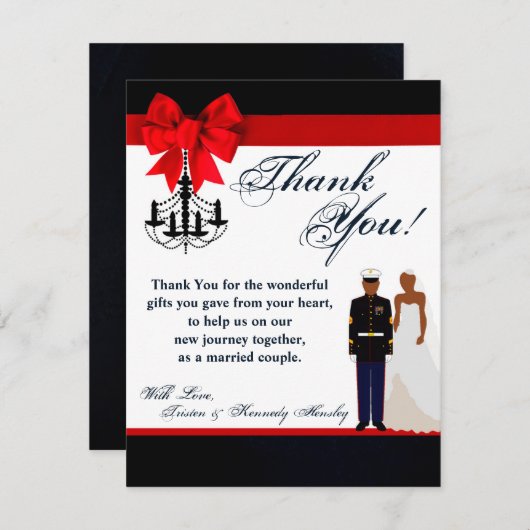 4x5平らなサンキューカードの海洋のアフリカ人のAmeのユニフォーム サンキューカード (正面/裏面)