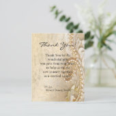 4x5平らなサンキューカードの真珠及びレース サンキューカード (スタンド正面)