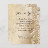 4x5平らなサンキューカードの真珠及びレース サンキューカード (正面/裏面)