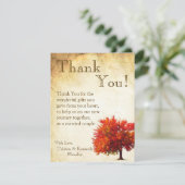 4x5平らなサンキューカードの秋木によって老化させるペーパーVin サンキューカード (スタンド正面)