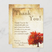 4x5平らなサンキューカードの秋木によって老化させるペーパーVin サンキューカード (正面/裏面)