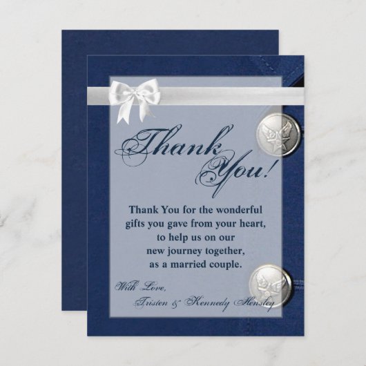 4x5平らなサンキューカードの空軍クラスユニフォーム サンキューカード (正面/裏面)